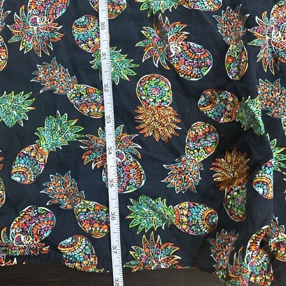 Cynthia Rowley Black & Yellow Pineapple Print Skater Dress Small Playful Chic - Picture 9 of 9